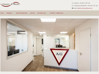 TYPO3-Webseite für Concept und Bauen, Hamburg
