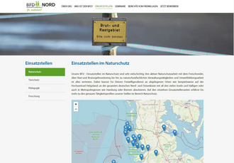 Freiwilig am Meer: Datenban zu BFD-Stellen mit TYPO3